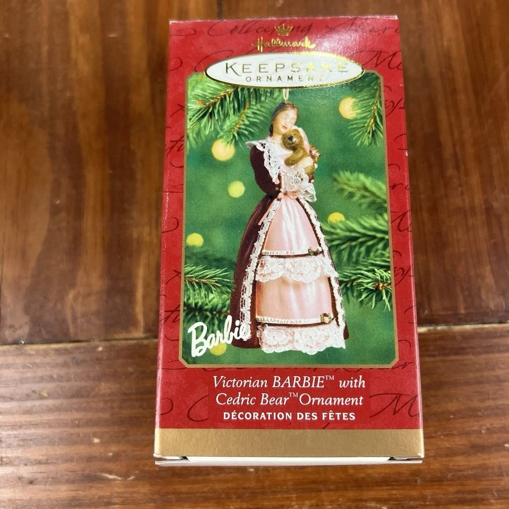 2001 Hallmark Keepsake Victorian Barbie Cedric Bear Porcelain Ornament QXI6952